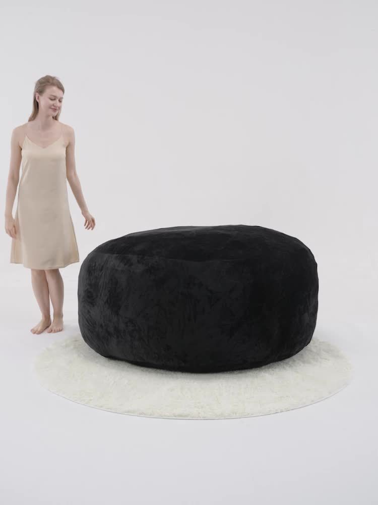 Giant 6' Memory Foam Furniture Bean Bag ( 3 Gifts: U-shaped Pillow, Blanket Pillow, 6-foot Rug)- Big Sofa With Soft Micro Fiber Cover - Image 15